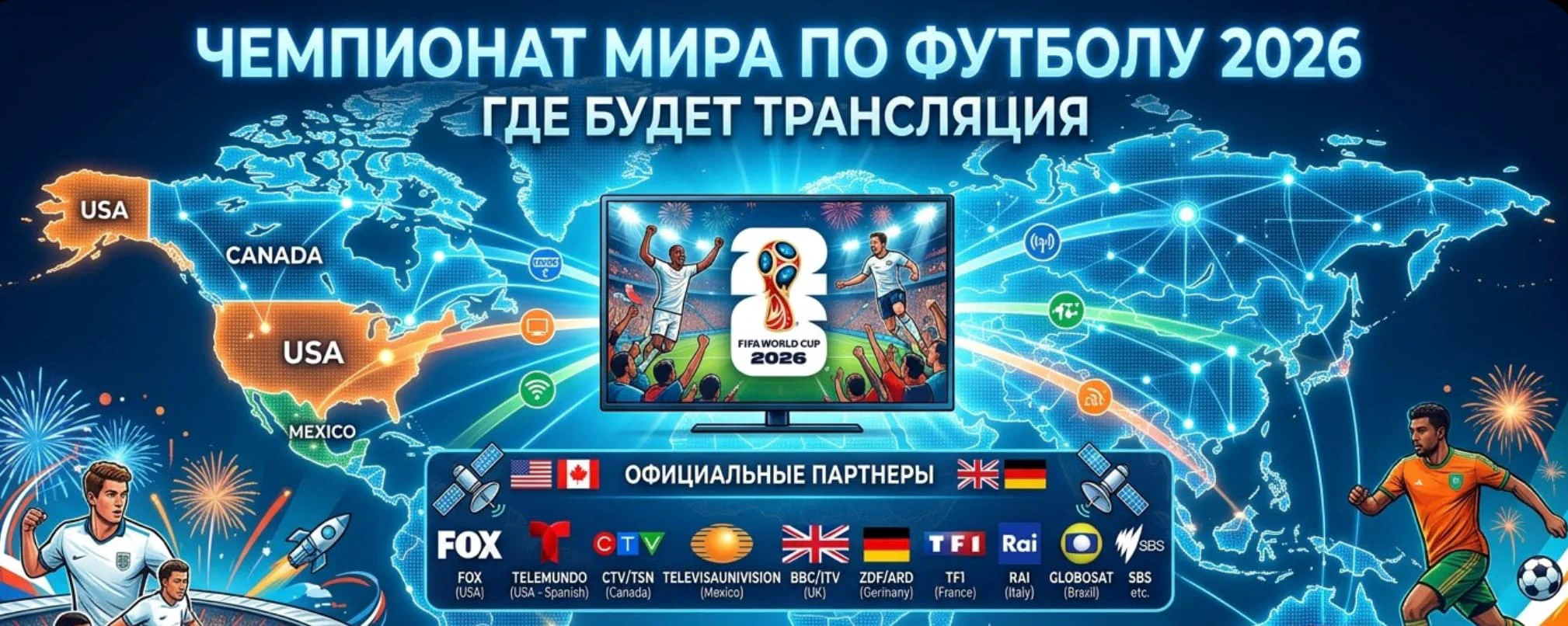 Где смотреть ЧМ 2026 по футболу 