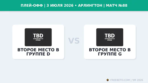 Матч Второе место в группе D — Второе место в группе G